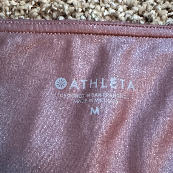 Athleta women’s medium shiny/sparkly tan/bronze/brown leggings, like 🆕 worn 1x - Picture 4 of 4